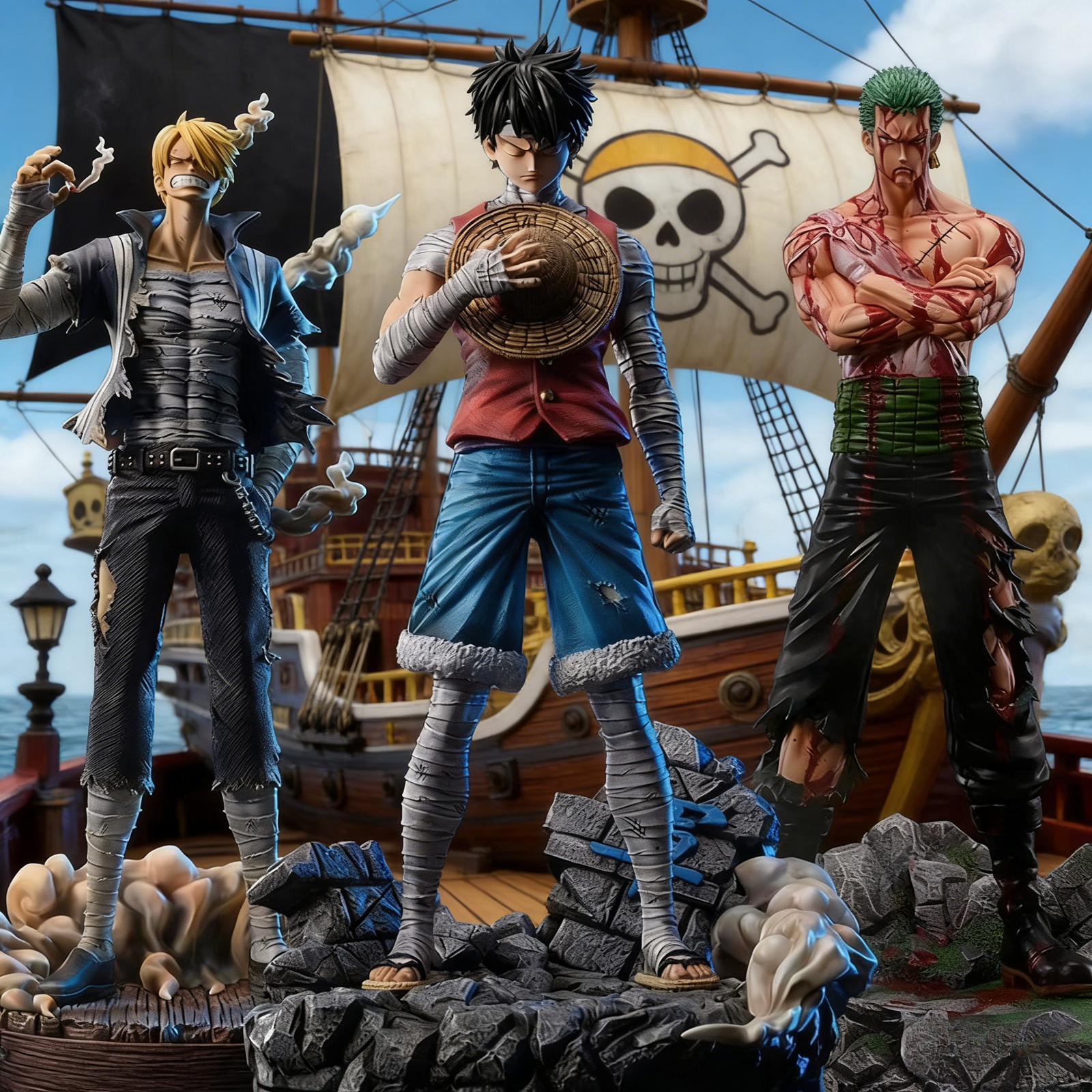 Action Figure Stand - Hot Anime One Piece Figure Roronoa
