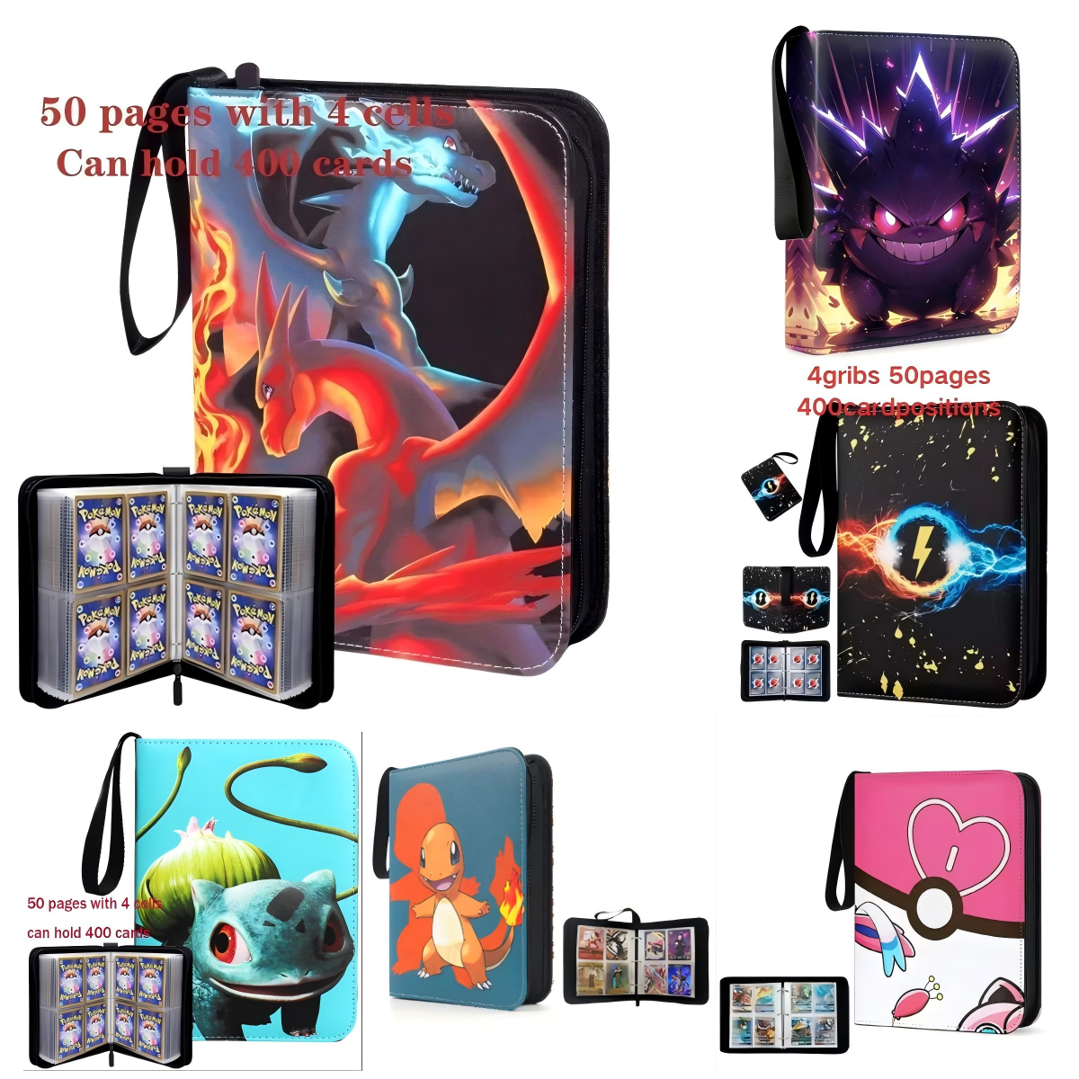 Charizard Gengar Pikachu Card  - Trading Card Binder avis et prix