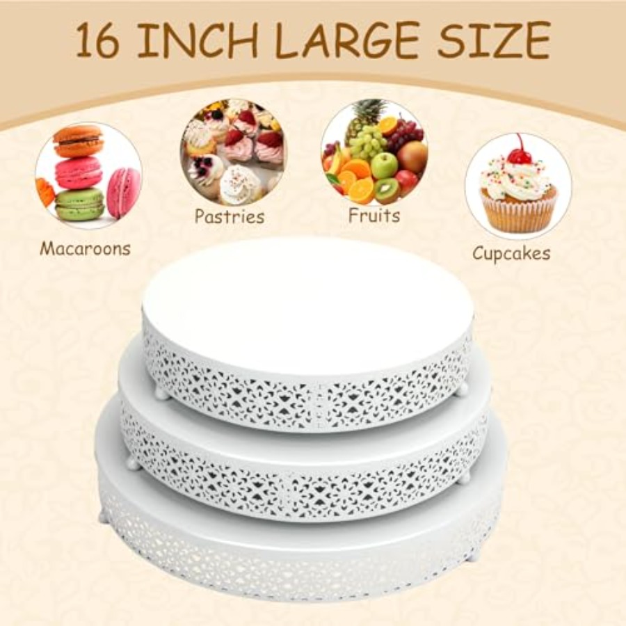 3 Pcs Cake Stands Set 16'' 14' - Display Risers Set avis et prix