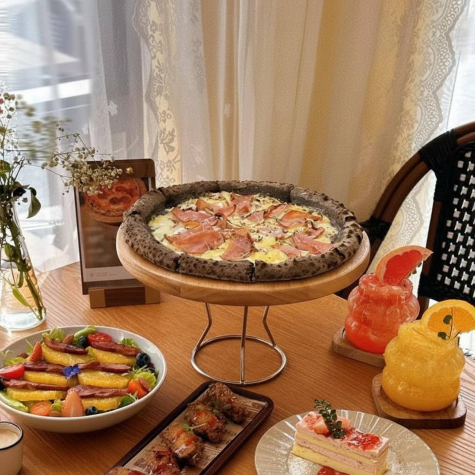 Pizza Stand Retro Design Round - Display Risers Set avis et prix